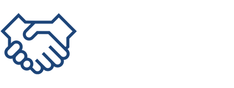 En djupblå rektangel med en ljusblå kontur på en vit bakgrund.